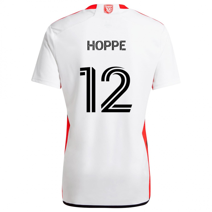 Męski Matthew Hoppe #12 Biało - Czerwony Wyjazdowa Koszulka 2024/25 Koszulki Klubowe