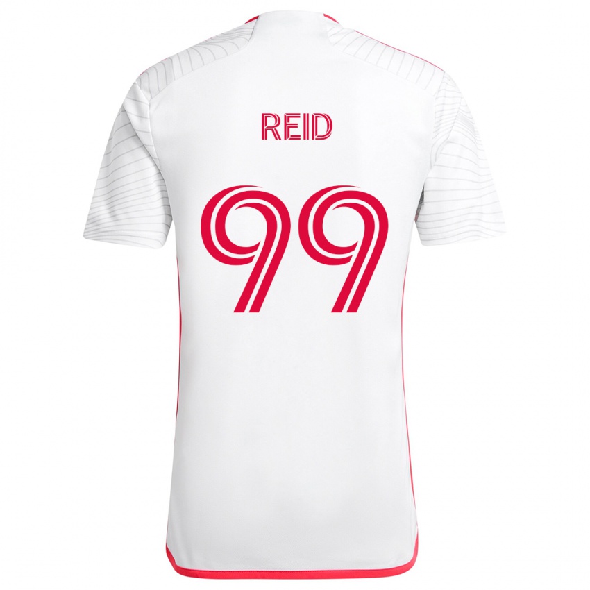 Męski Jayden Reid #99 Biało - Czerwony Wyjazdowa Koszulka 2024/25 Koszulki Klubowe