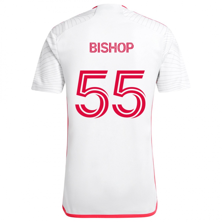 Męski Nick Bishop #55 Biało - Czerwony Wyjazdowa Koszulka 2024/25 Koszulki Klubowe