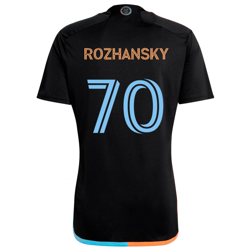 Męski Jake Rozhansky #70 Czarny Pomarańczowy Niebieski Wyjazdowa Koszulka 2024/25 Koszulki Klubowe