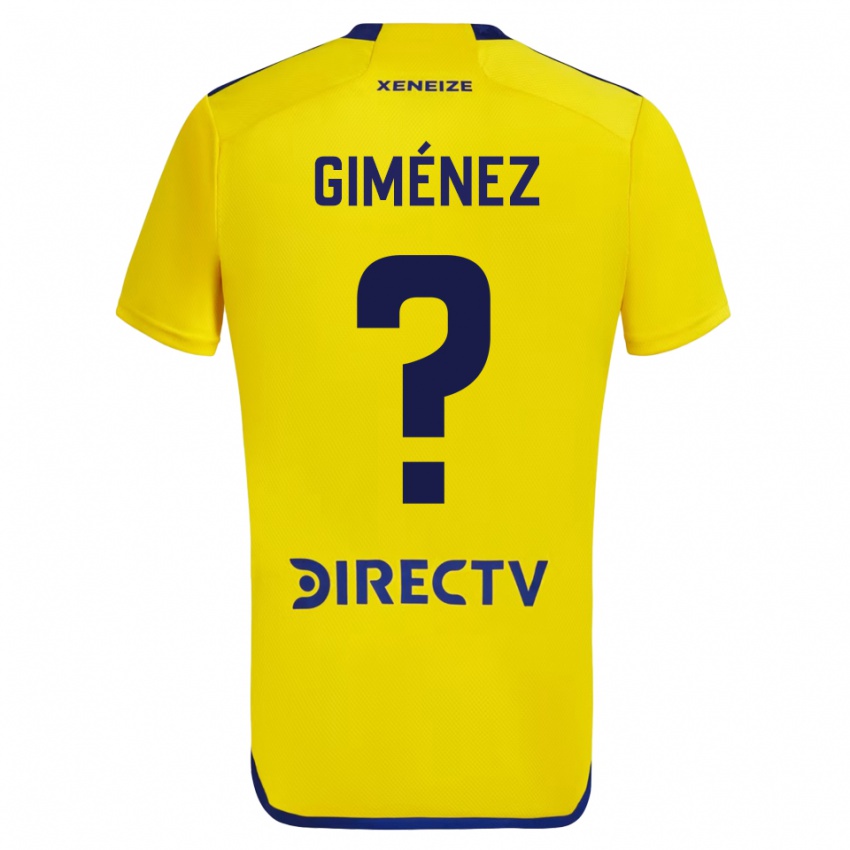 Męski Milton Giménez #0 Yellow Blue Wyjazdowa Koszulka 2024/25 Koszulki Klubowe