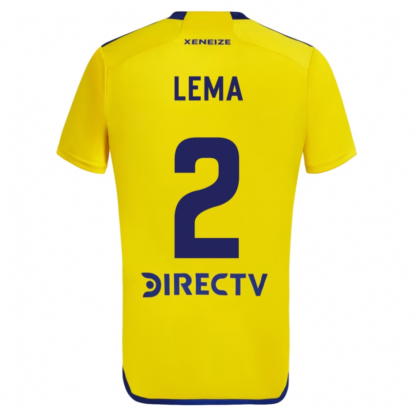 Męski Cristian Lema #2 Yellow Blue Wyjazdowa Koszulka 2024/25 Koszulki Klubowe