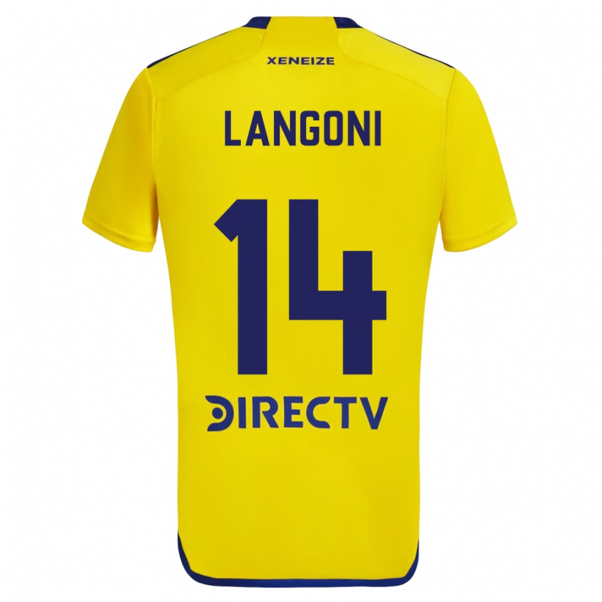 Męski Luca Langoni #14 Yellow Blue Wyjazdowa Koszulka 2024/25 Koszulki Klubowe