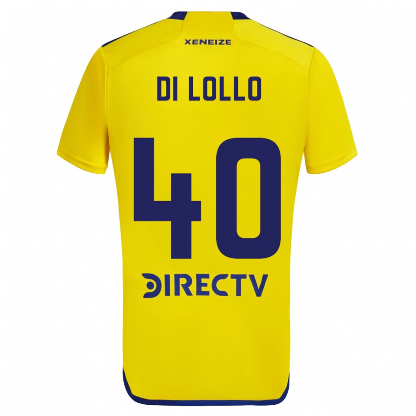 Męski Lautaro Di Lollo #40 Yellow Blue Wyjazdowa Koszulka 2024/25 Koszulki Klubowe