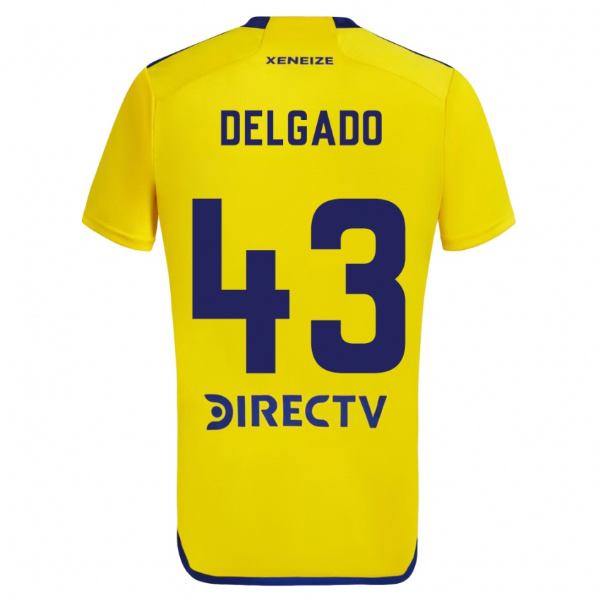 Męski Milton Delgado #43 Yellow Blue Wyjazdowa Koszulka 2024/25 Koszulki Klubowe