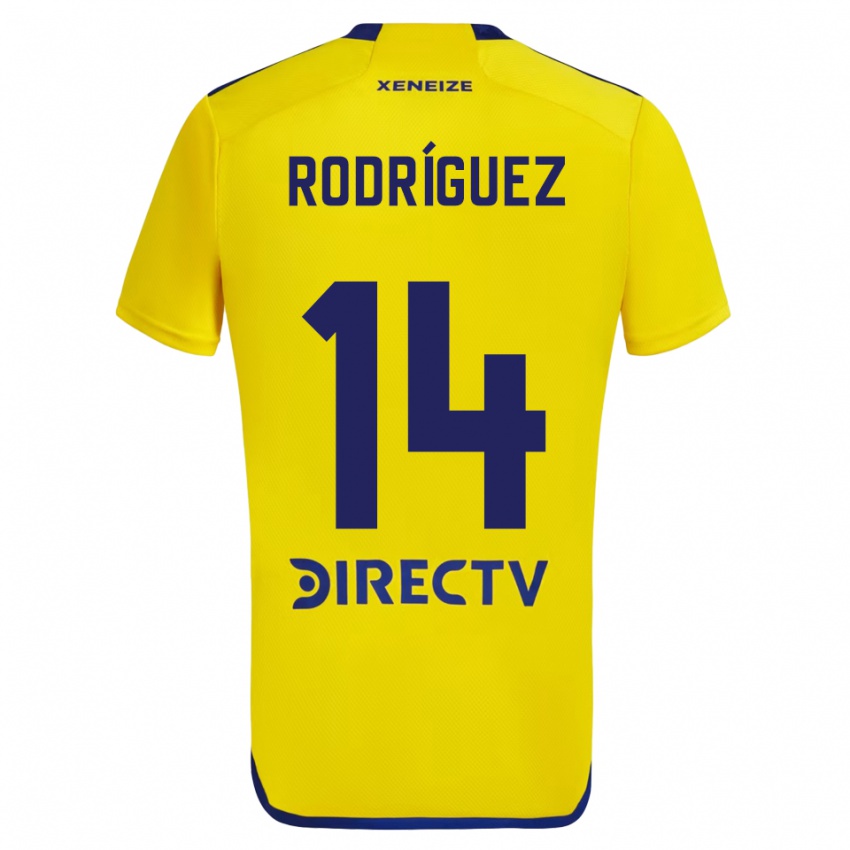 Męski Isaías Rodríguez #14 Yellow Blue Wyjazdowa Koszulka 2024/25 Koszulki Klubowe