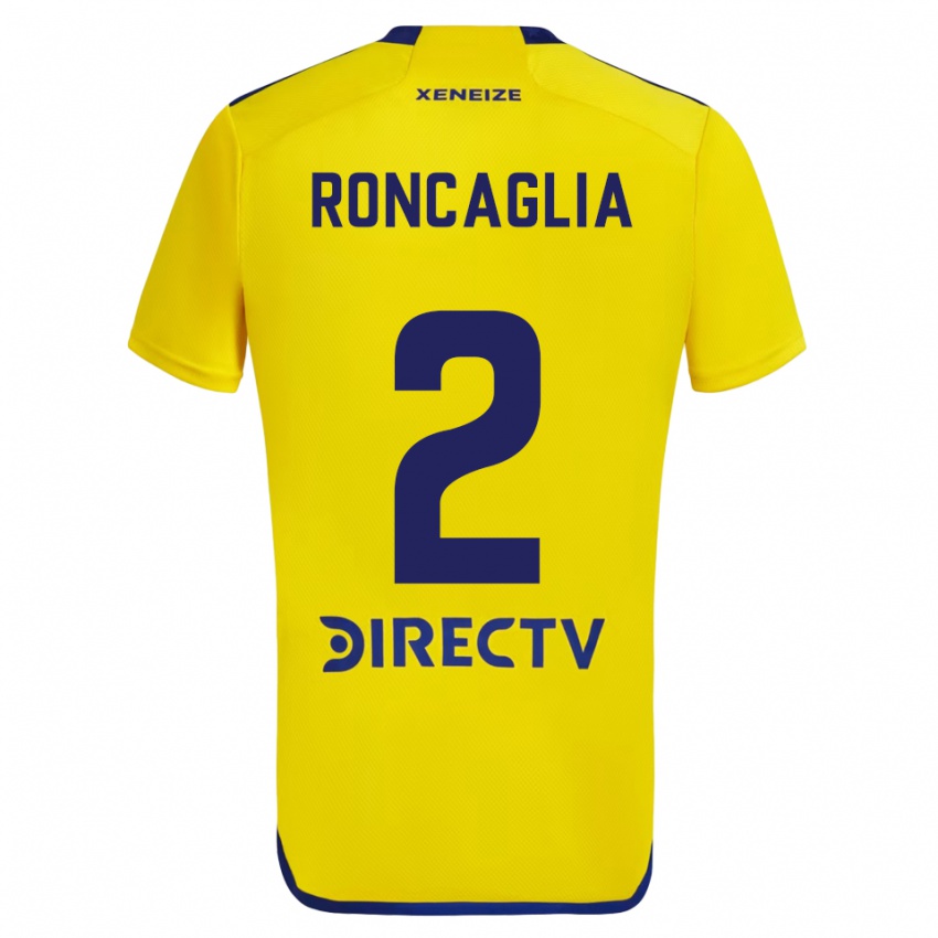 Męski Facundo Roncaglia #2 Yellow Blue Wyjazdowa Koszulka 2024/25 Koszulki Klubowe