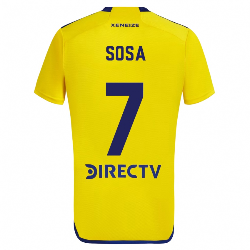 Męski Elián Sosa #7 Yellow Blue Wyjazdowa Koszulka 2024/25 Koszulki Klubowe