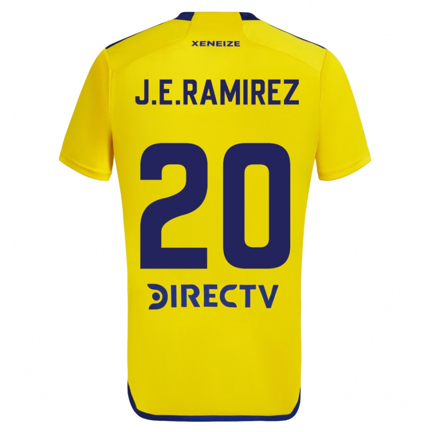 Męski Juan Edgardo Ramirez #20 Yellow Blue Wyjazdowa Koszulka 2024/25 Koszulki Klubowe