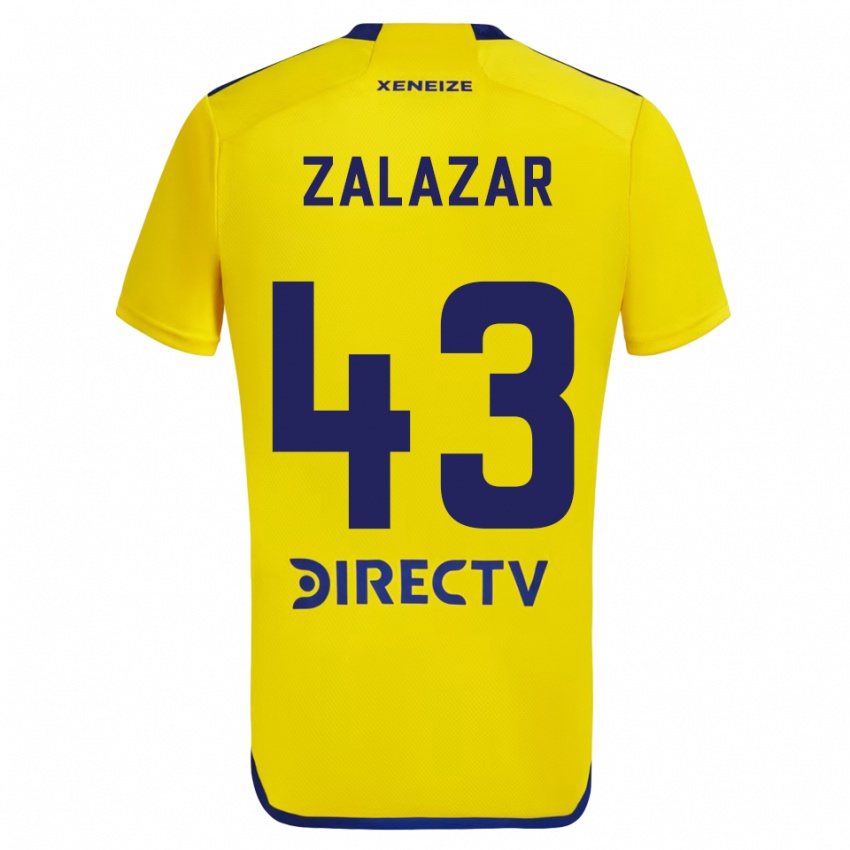 Męski Maximiliano Zalazar #43 Yellow Blue Wyjazdowa Koszulka 2024/25 Koszulki Klubowe