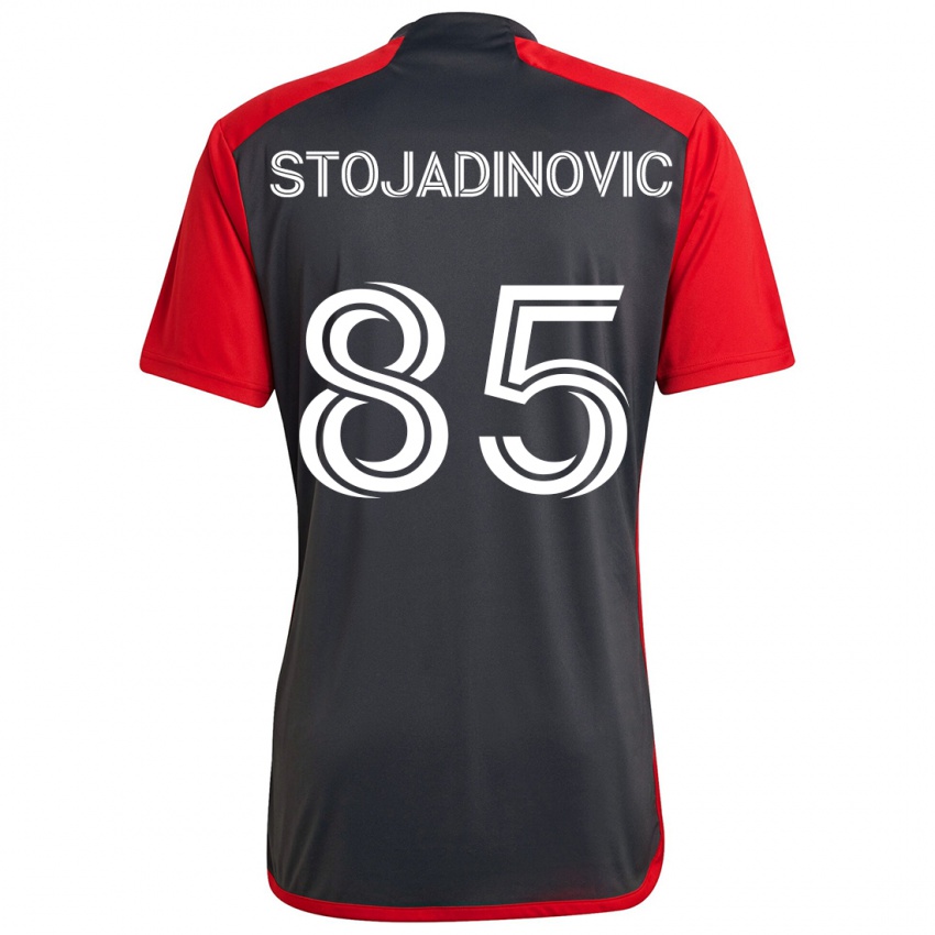 Kobiety Marko Stojadinovic #85 Szary Czerwony Domowa Koszulka 2024/25 Koszulki Klubowe