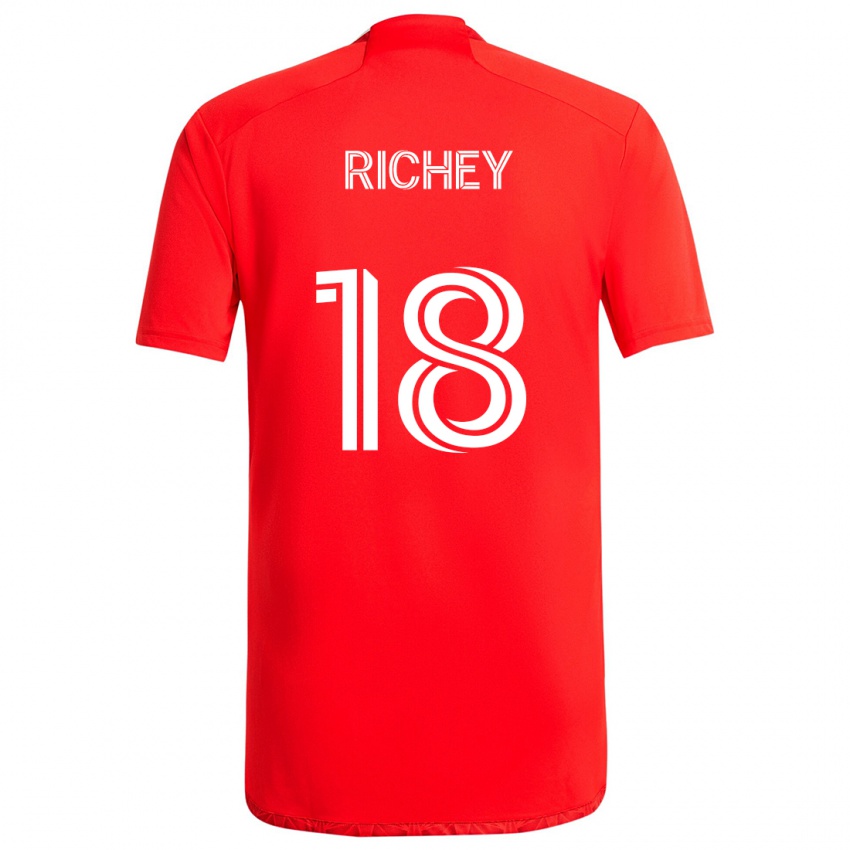 Kobiety Spencer Richey #18 Czerwono-Biały Domowa Koszulka 2024/25 Koszulki Klubowe