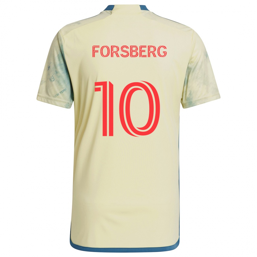 Kobiety Emil Forsberg #10 Żółty Żółty Niebieski Domowa Koszulka 2024/25 Koszulki Klubowe