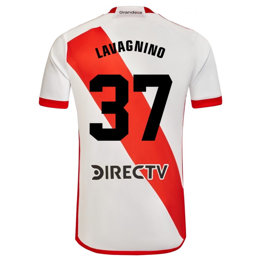 Kobiety Lucas Lavagnino #37 Biało - Czerwony Domowa Koszulka 2024/25 Koszulki Klubowe