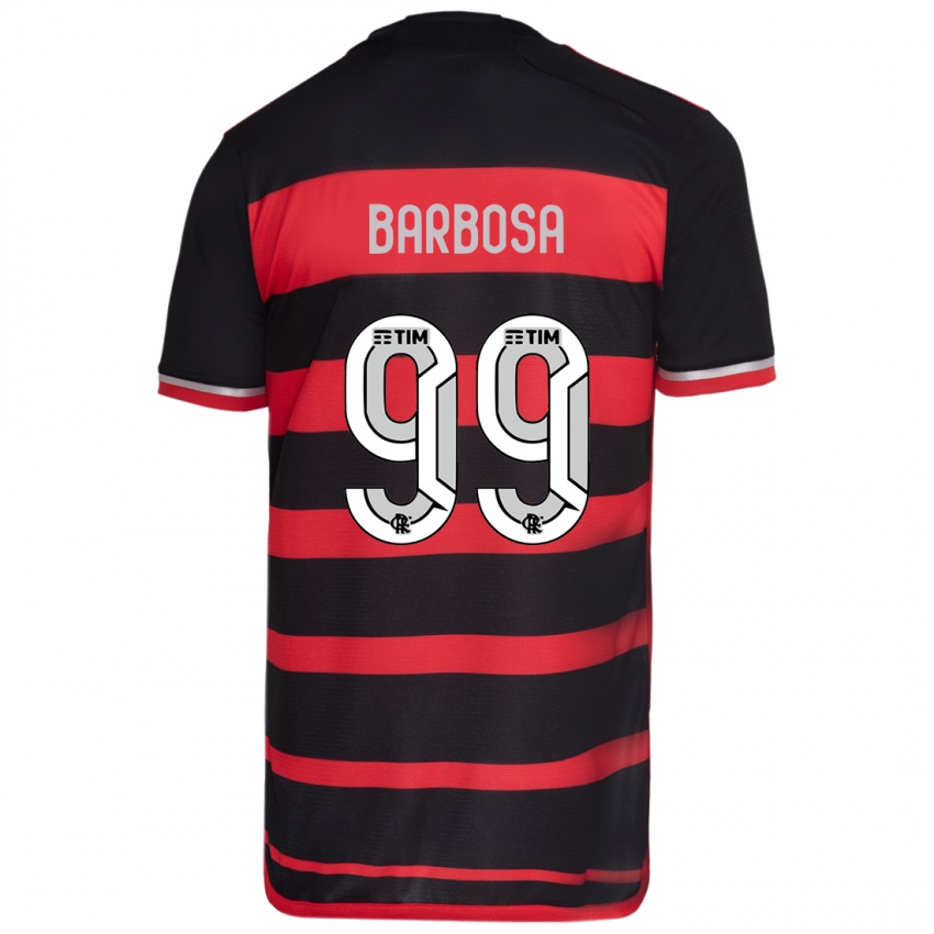 Kobiety Gabriel Barbosa #99 Czerwony Czarny Domowa Koszulka 2024/25 Koszulki Klubowe