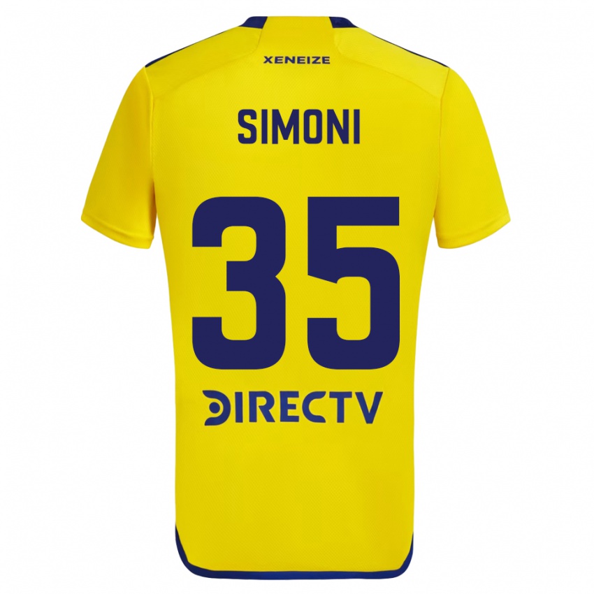 Kobiety Valentino Simoni #35 Yellow Blue Wyjazdowa Koszulka 2024/25 Koszulki Klubowe