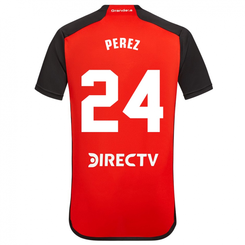 Kobiety Enzo Perez #24 Czerwony Czarny Biały Wyjazdowa Koszulka 2024/25 Koszulki Klubowe