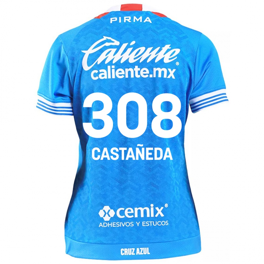 Dzieci Emiliano Castañeda #308 Niebieskie Niebo Domowa Koszulka 2024/25 Koszulki Klubowe