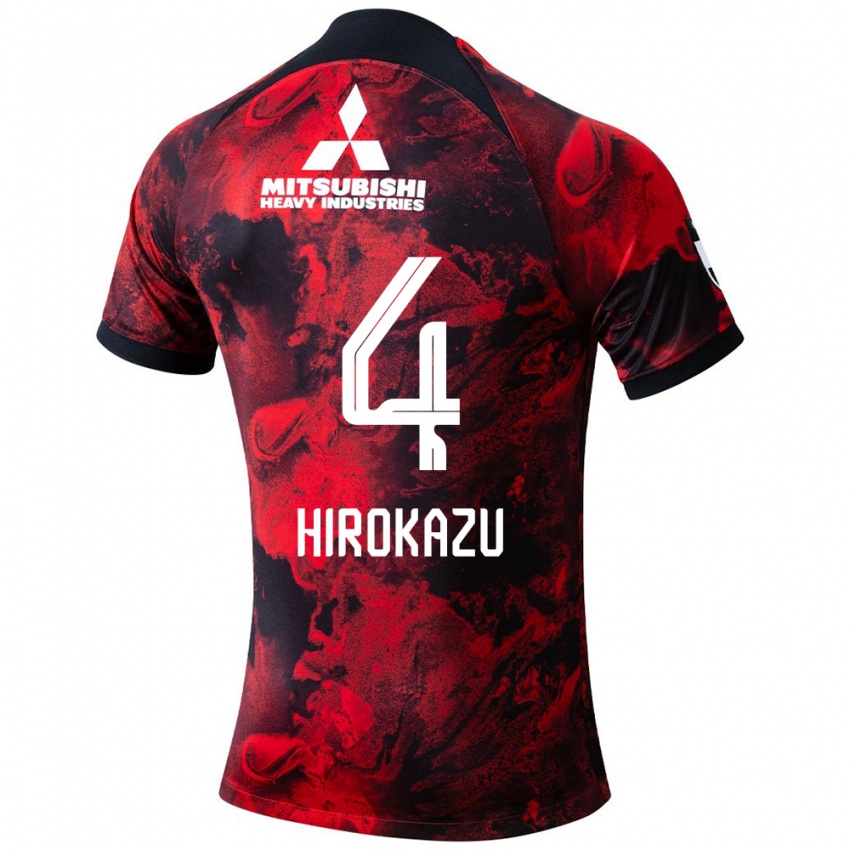 Dzieci Hirokazu Ishihara #4 Czerwony Czarny Domowa Koszulka 2024/25 Koszulki Klubowe