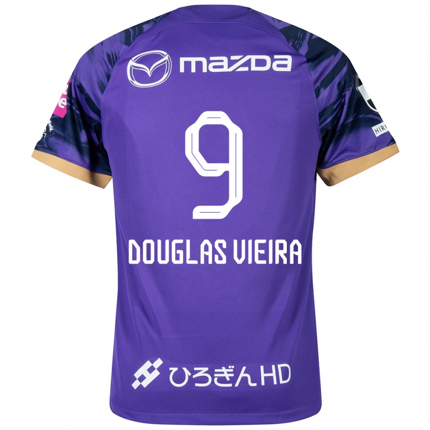 Dzieci Douglas Vieira #9 Purple White Domowa Koszulka 2024/25 Koszulki Klubowe