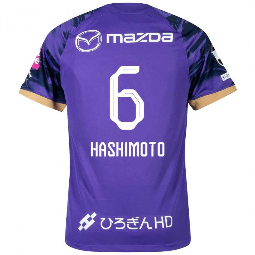 Dzieci Hinata Hashimoto #6 Purple White Domowa Koszulka 2024/25 Koszulki Klubowe