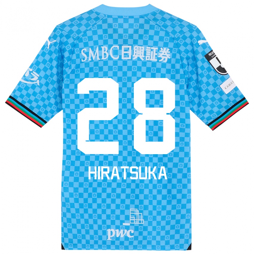 Dzieci Hayato Hiratsuka #28 Azurowy Niebieski Domowa Koszulka 2024/25 Koszulki Klubowe