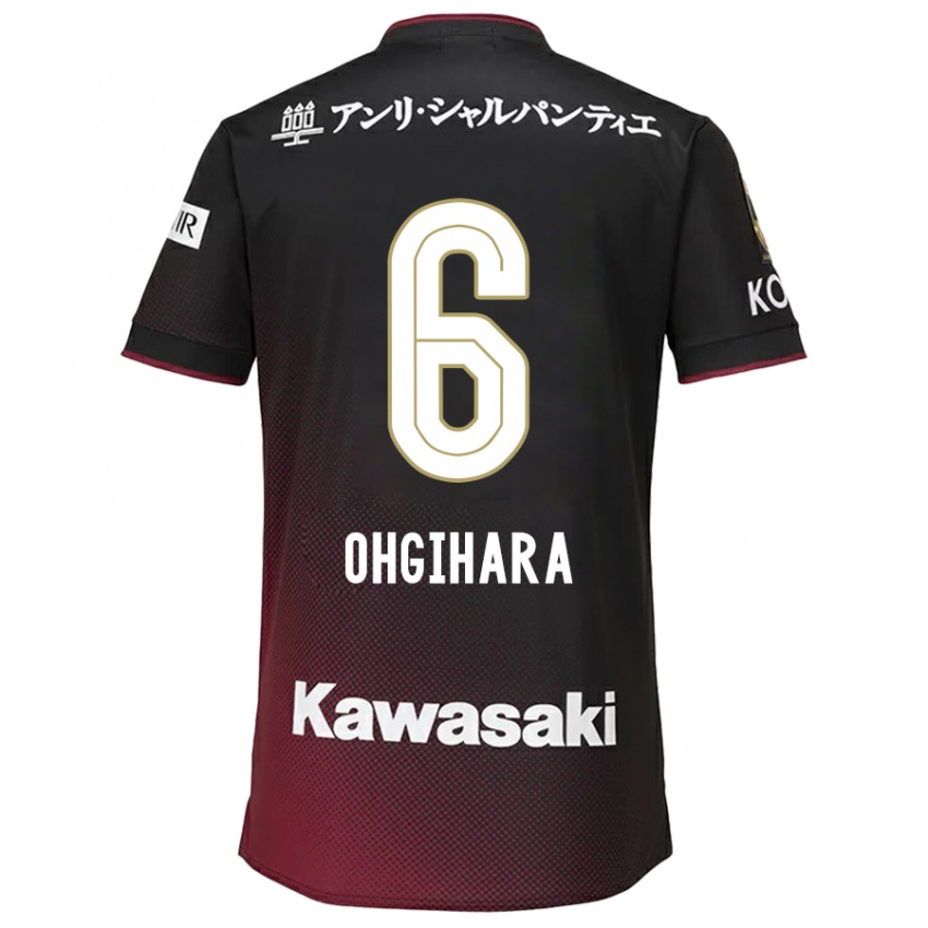 Dzieci Takahiro Ogihara #6 Czarny Czerwony Domowa Koszulka 2024/25 Koszulki Klubowe