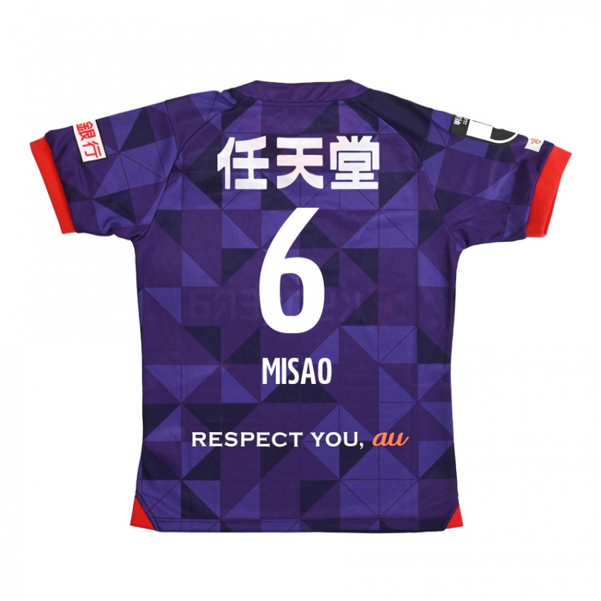 Dzieci Yuto Misao #6 Purple White Domowa Koszulka 2024/25 Koszulki Klubowe