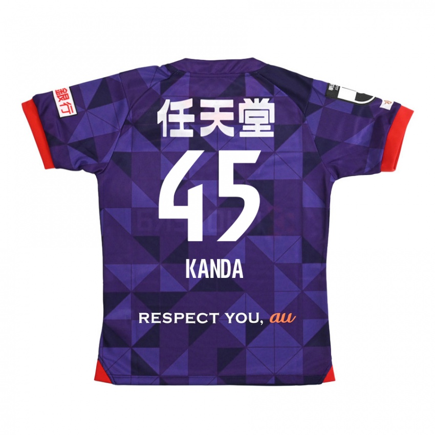 Dzieci Kotaro Kanda #45 Purple White Domowa Koszulka 2024/25 Koszulki Klubowe