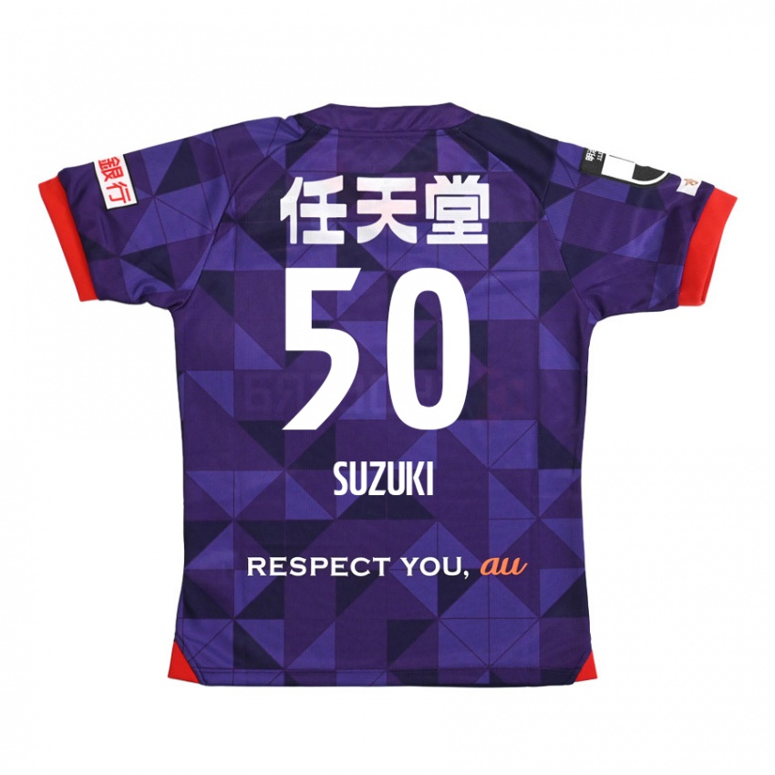 Dzieci Yoshinori Suzuki #50 Purple White Domowa Koszulka 2024/25 Koszulki Klubowe