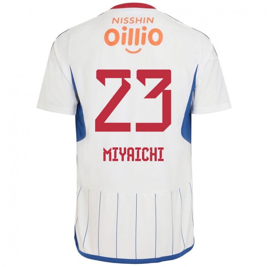 Dzieci Ryo Miyaichi #23 Biały Niebieski Czerwony Wyjazdowa Koszulka 2024/25 Koszulki Klubowe