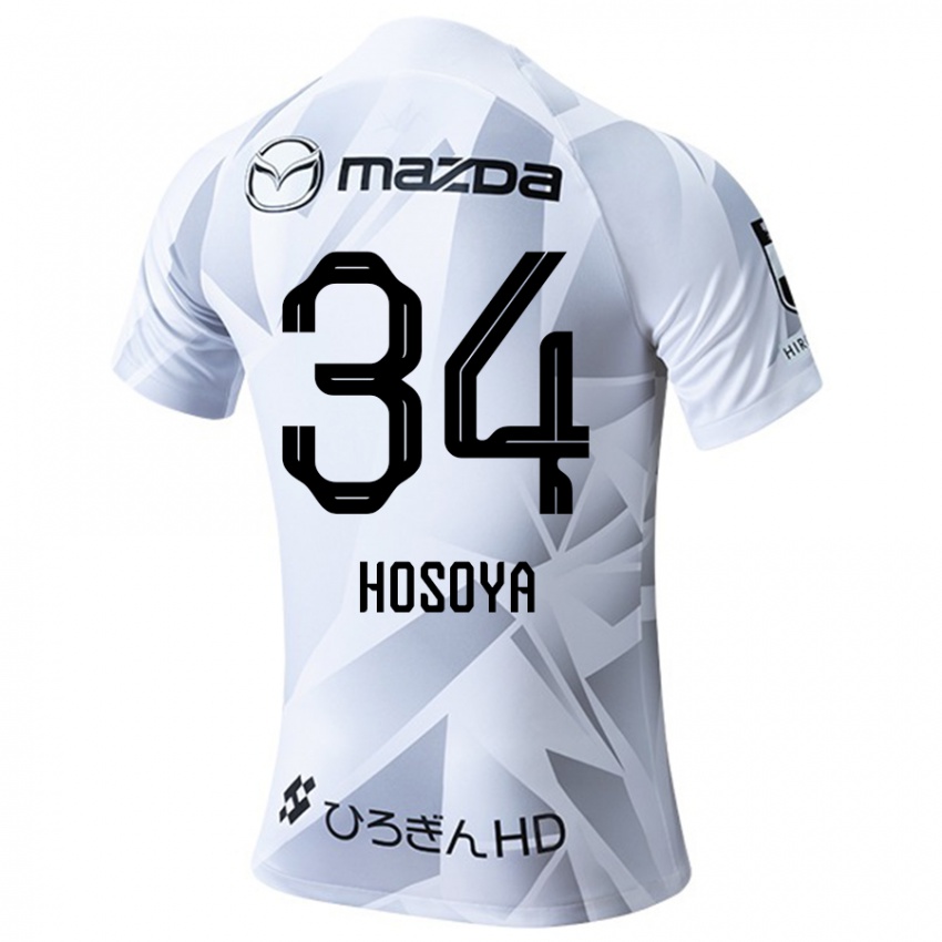 Dzieci Kohei Hosoya #34 Biały Szary Czarny Wyjazdowa Koszulka 2024/25 Koszulki Klubowe