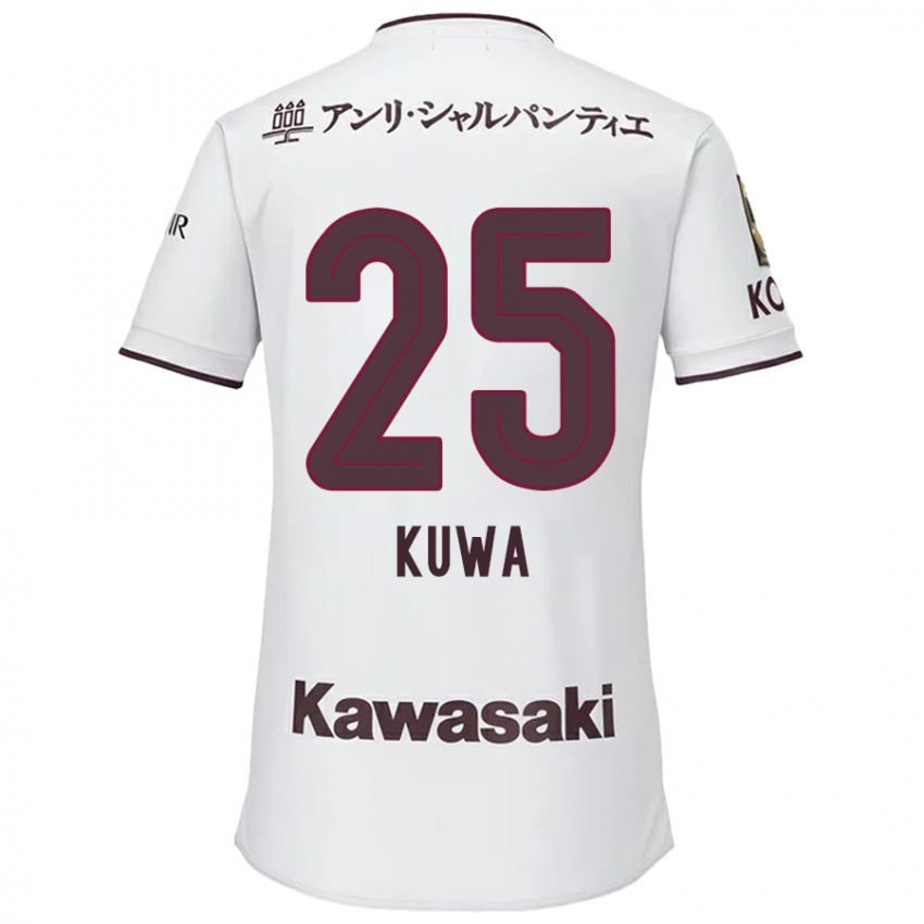 Dzieci Yuya Kuwasaki #25 Biało - Czerwony Wyjazdowa Koszulka 2024/25 Koszulki Klubowe