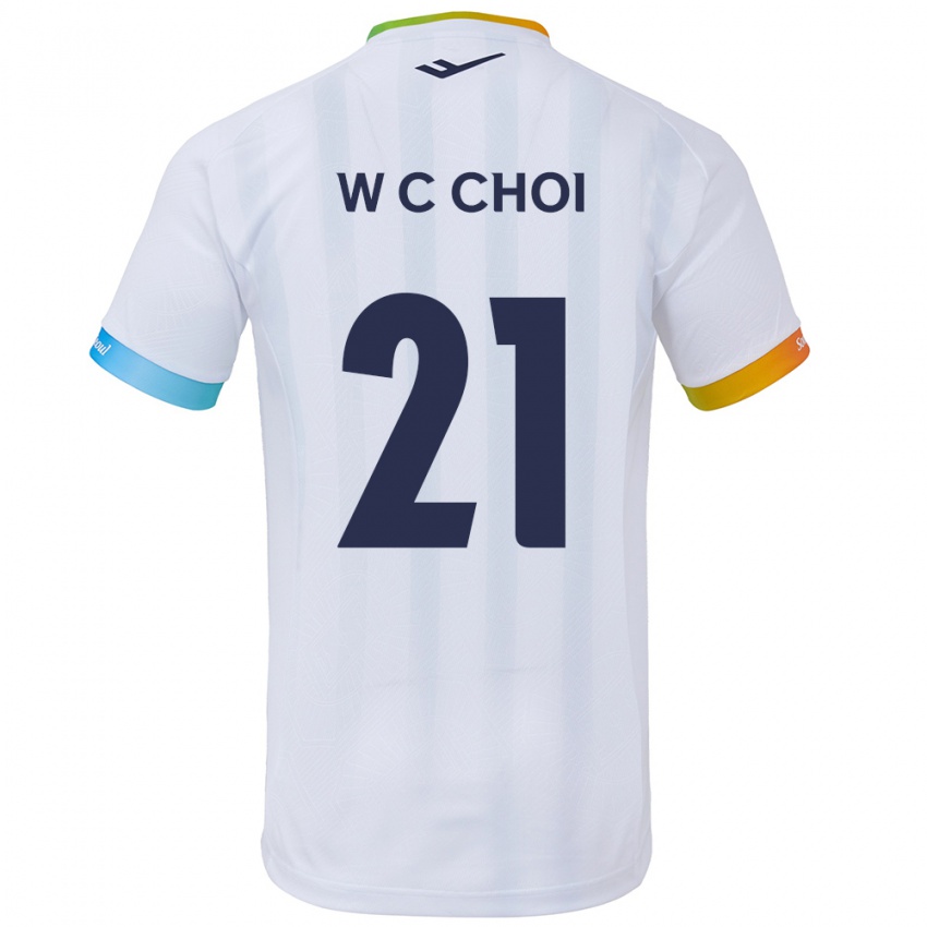 Dzieci Cheol-Won Choi #21 Biało Niebieski Wyjazdowa Koszulka 2024/25 Koszulki Klubowe