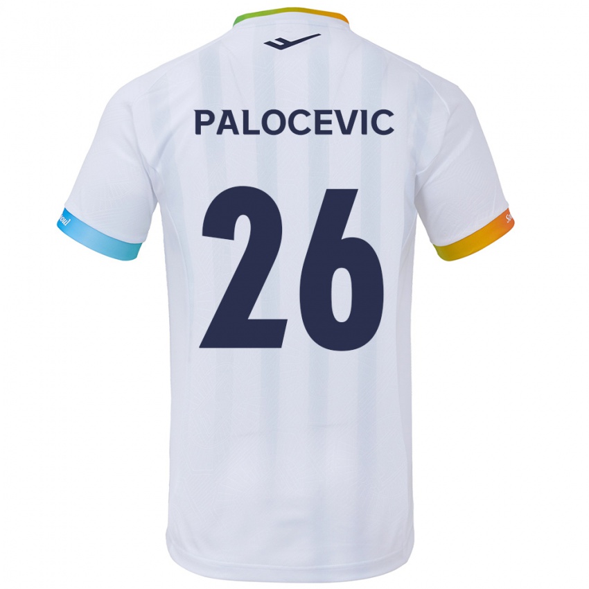 Dzieci Aleksandar Palocevic #26 Biało Niebieski Wyjazdowa Koszulka 2024/25 Koszulki Klubowe