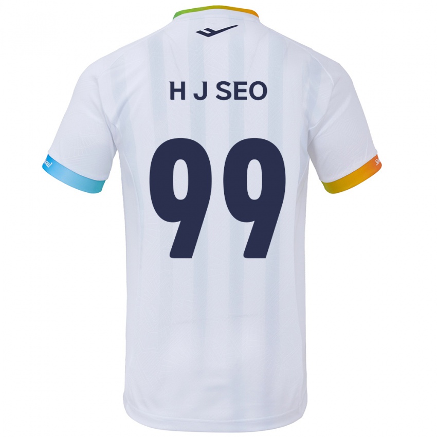 Dzieci Ju-Hwan Seo #99 Biało Niebieski Wyjazdowa Koszulka 2024/25 Koszulki Klubowe