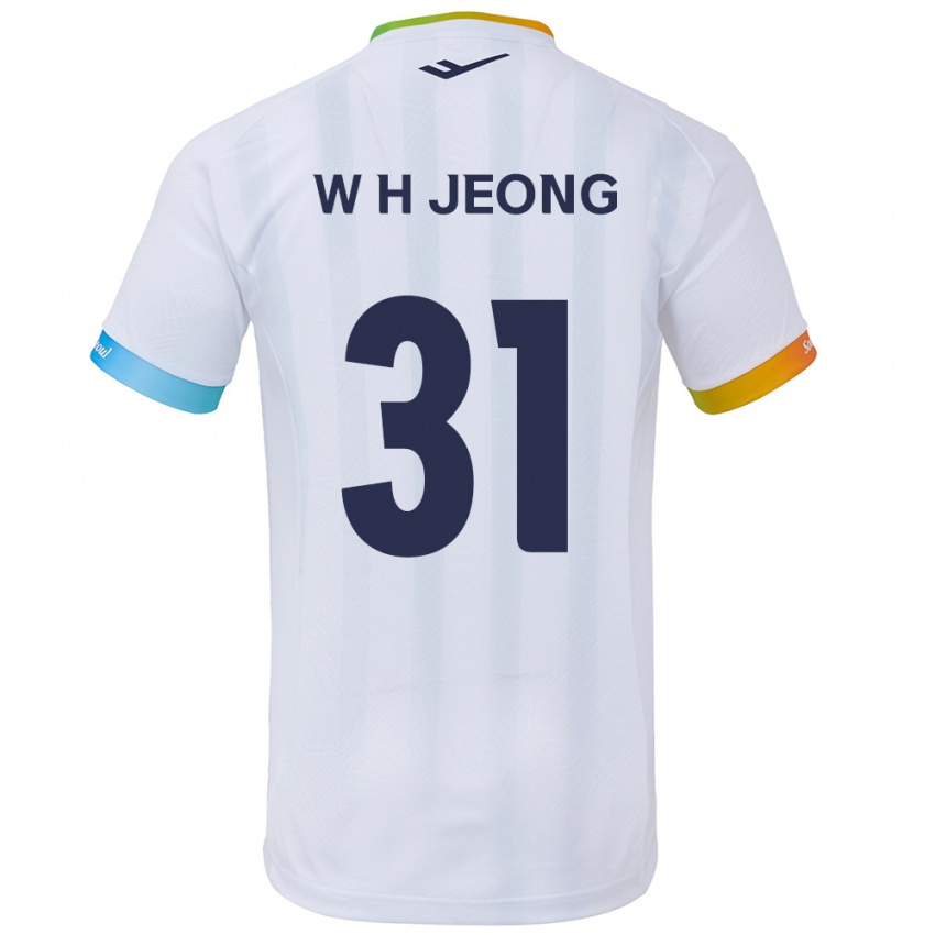 Dzieci Hyun-Woong Jeong #31 Biało Niebieski Wyjazdowa Koszulka 2024/25 Koszulki Klubowe