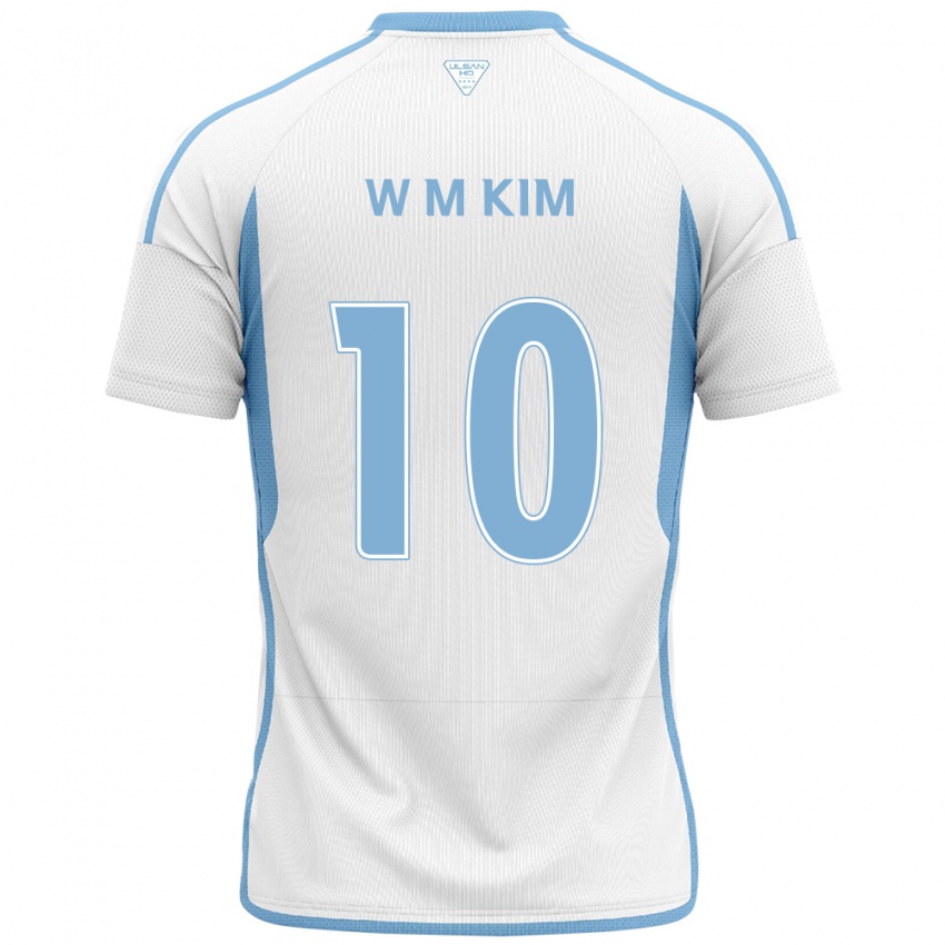 Dzieci Min-Woo Kim #10 Biało Niebieski Wyjazdowa Koszulka 2024/25 Koszulki Klubowe