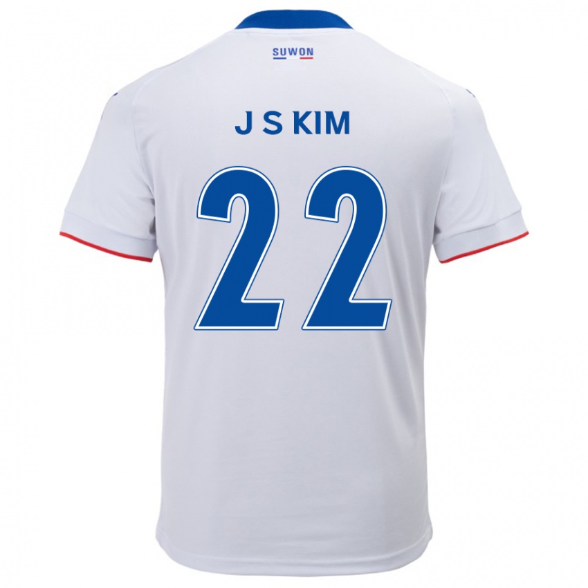 Dzieci Sang-Jun Kim #22 Biało Niebieski Wyjazdowa Koszulka 2024/25 Koszulki Klubowe