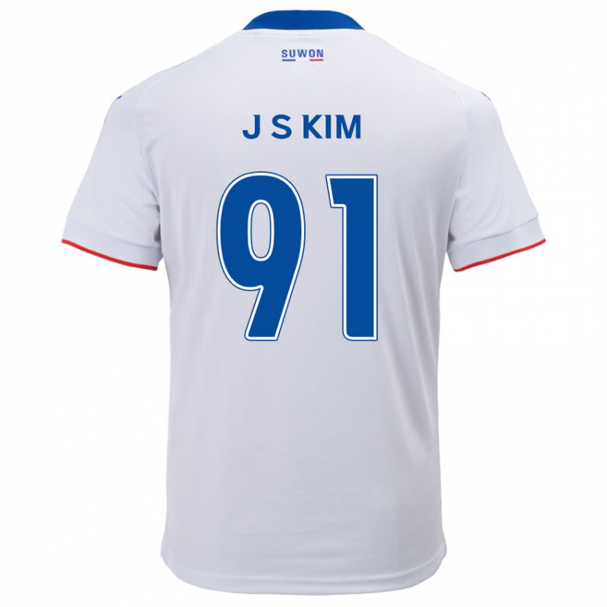 Dzieci Seong-Ju Kim #91 Biało Niebieski Wyjazdowa Koszulka 2024/25 Koszulki Klubowe