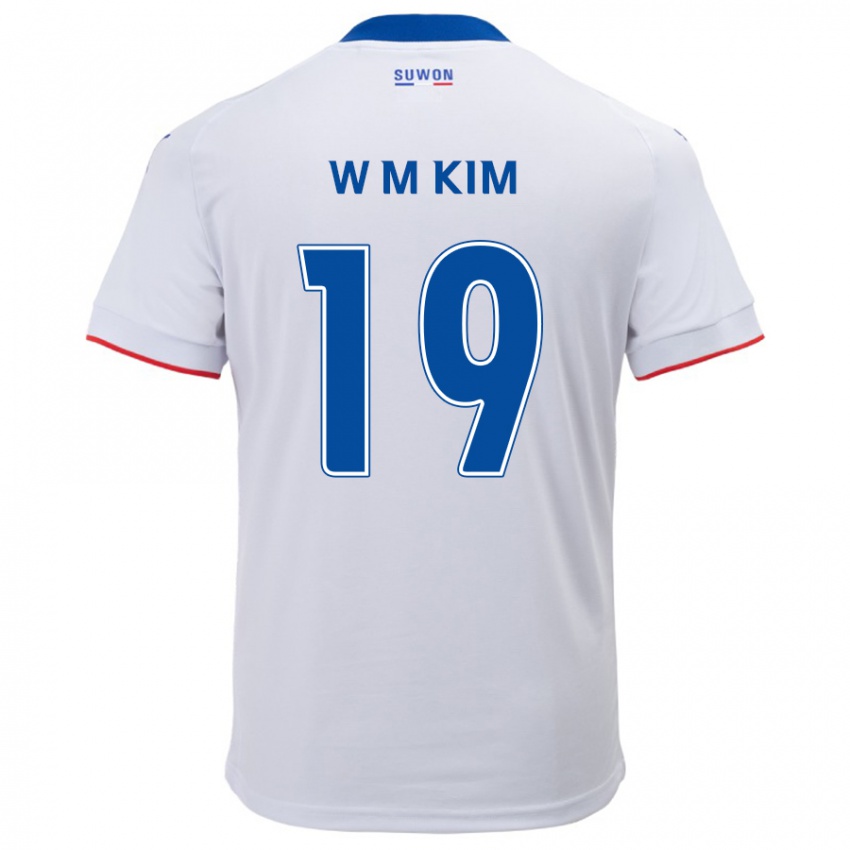 Dzieci Min-Woo Kim #19 Biało Niebieski Wyjazdowa Koszulka 2024/25 Koszulki Klubowe