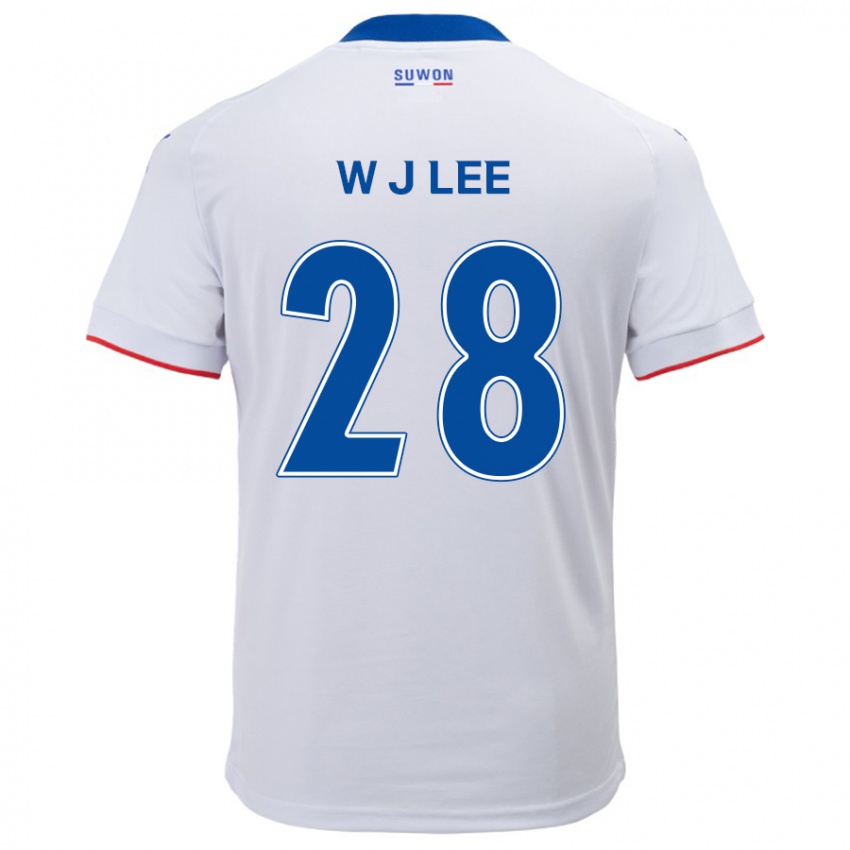 Dzieci Jun-Woo Lee #28 Biało Niebieski Wyjazdowa Koszulka 2024/25 Koszulki Klubowe