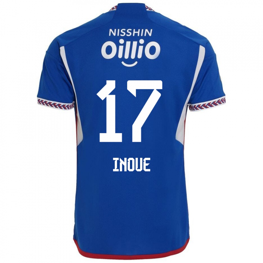 Męski Kenta Inoue #17 Niebieski Biały Czerwony Domowa Koszulka 2024/25 Koszulki Klubowe