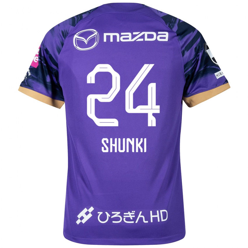 Męski Shunki Higashi #24 Purple White Domowa Koszulka 2024/25 Koszulki Klubowe