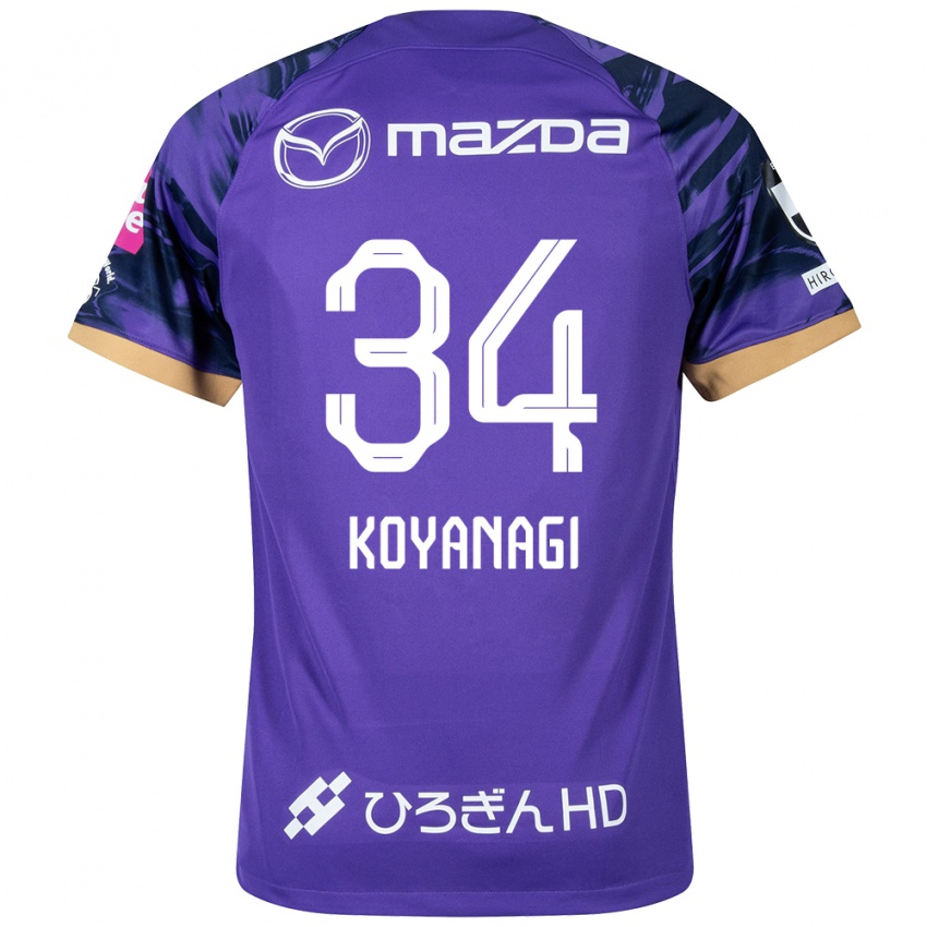 Męski Shu Koyanagi #34 Purple White Domowa Koszulka 2024/25 Koszulki Klubowe