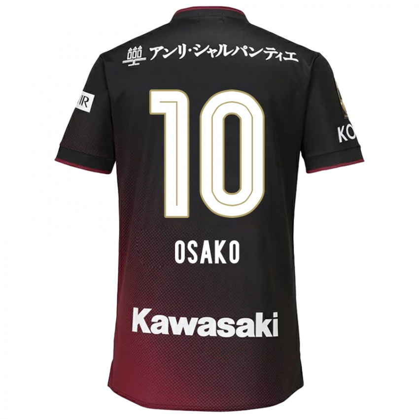 Męski Yuya Osako #10 Czarny Czerwony Domowa Koszulka 2024/25 Koszulki Klubowe