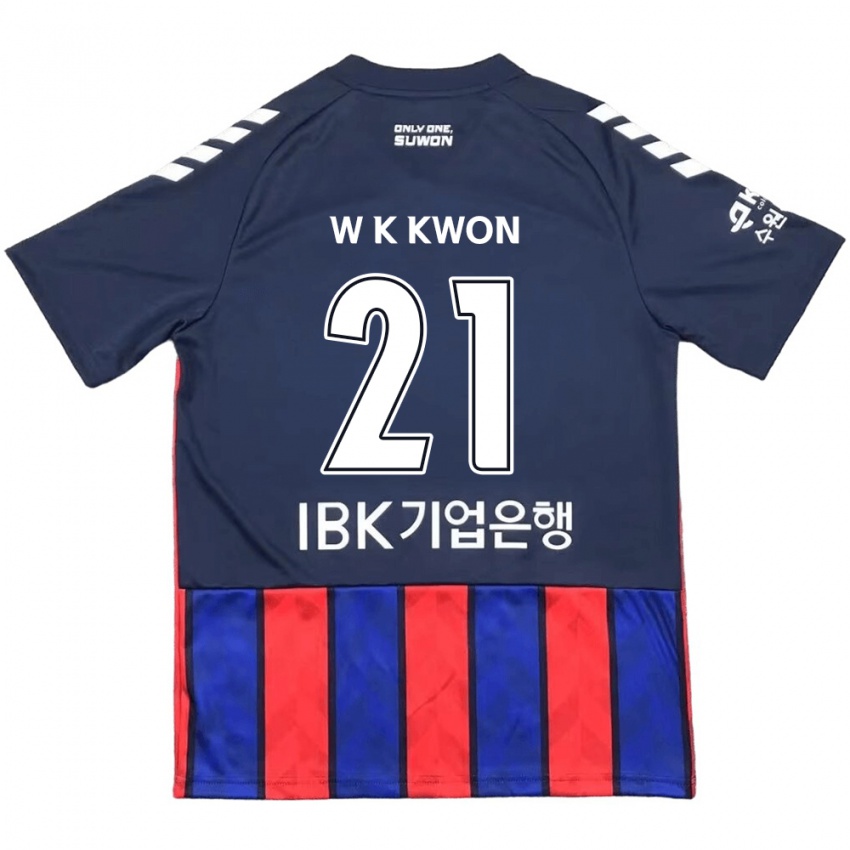 Męski Kyung-Won Kwon #21 Niebieski Czerwony Domowa Koszulka 2024/25 Koszulki Klubowe