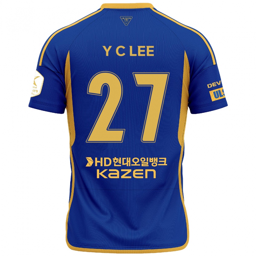 Męski Chung-Yong Lee #27 Niebiesko-Żółty Domowa Koszulka 2024/25 Koszulki Klubowe