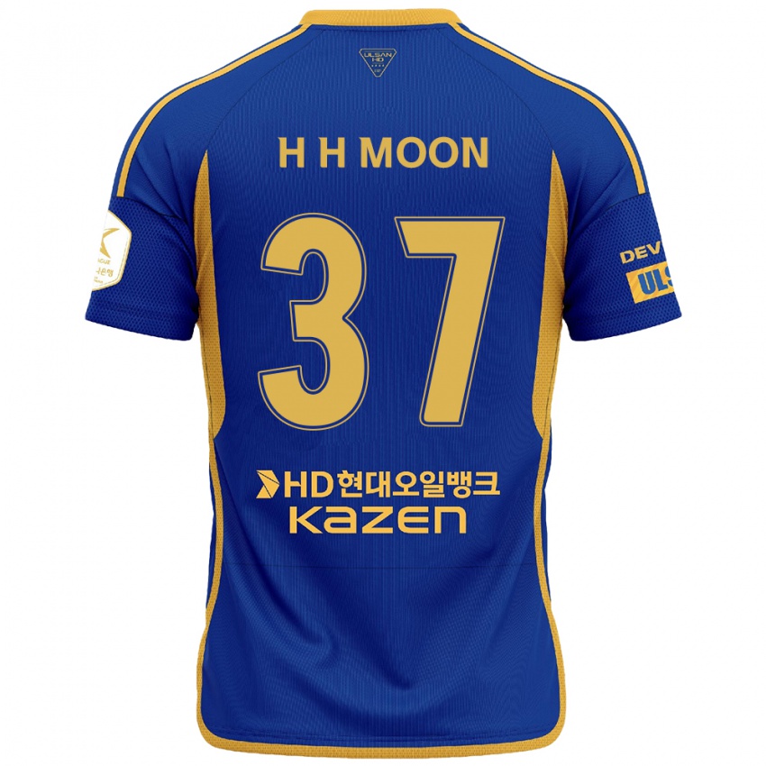 Męski Hyeon-Ho Moon #37 Niebiesko-Żółty Domowa Koszulka 2024/25 Koszulki Klubowe