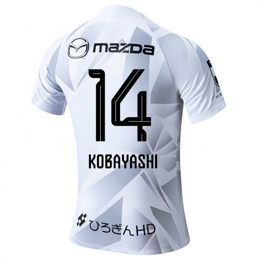 Męski Shimon Kobayashi #14 Biały Szary Czarny Wyjazdowa Koszulka 2024/25 Koszulki Klubowe